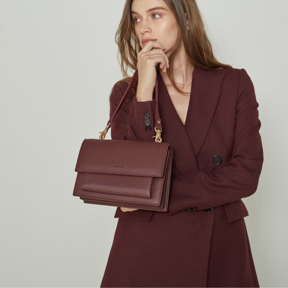 Angela Roi Eloise Vegan Leather Satchel Crossbody Bag - Picture 12 of 13
